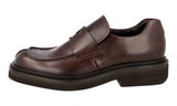 Prada Men's Brown welt-sewn Leather Penny Loafer Business Shoes 2DG110