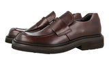Prada Men's Brown welt-sewn Leather Penny Loafer Business Shoes 2DG110