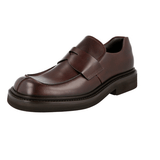 Prada Men's Brown welt-sewn Leather Penny Loafer Business Shoes 2DG110