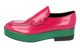 Prada Men's Pink Brushed Spazzolato Leather Plateau Loafer Business Shoes 2DG117