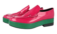 Prada Men's Pink Brushed Spazzolato Leather Plateau Loafer Business Shoes 2DG117
