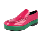 Prada Men's Pink Brushed Spazzolato Leather Plateau Loafer Business Shoes 2DG117