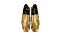 Prada Men's Brown Brushed Spazzolato Leather Plateau Loafer Business Shoes 2DG117