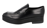 Prada Men's Black Brushed Spazzolato Leather Plateau Business Shoes 2DG117