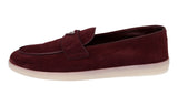 Prada Men's Red Leather  Burgundy Bordeaux Loafers 2DG124