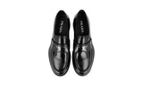 Prada Men's Black Brushed Spazzolato Leather Chocolate Platform Loafer Loafers 2DG147
