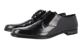 Prada Men's Black Brushed Spazzolato Leather Derby Business Shoes 2E1598