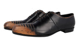 Prada Men's Black Leather Oxford Lace-up Shoes 2E2235