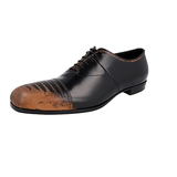 Prada Men's Black Leather Oxford Lace-up Shoes 2E2235