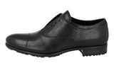 Prada Men's Black Heavy-Duty Rubber Sole Leather Oxford Business Shoes 2E2720