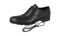 Prada Men's Black Heavy-Duty Rubber Sole Leather Oxford Business Shoes 2E2720