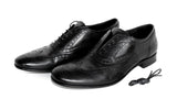 Prada Men's Black Full Brogue Leather Full Brogue Business Shoes 2EA038