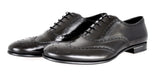 Prada Men's 2EA039 3G7U F0002 Full Brogue Leather Business Shoes