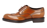 Prada Men's Brown welt-sewn Leather Bespoke High End Welt Sewn Business Shoes 2EA069