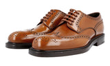 Prada Men's Brown welt-sewn Leather Bespoke High End Welt Sewn Business Shoes 2EA069