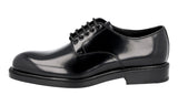 Prada Men's Black welt-sewn Leather Bespoke High End Welt Sewn Business Shoes 2EA072