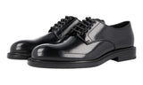 Prada Men's Black welt-sewn Leather Bespoke High End Welt Sewn Business Shoes 2EA072