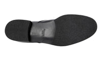 Prada Men's Black welt-sewn Leather Shearling Fur Derby Business Shoes 2EA113