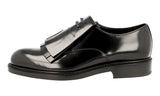 Prada Men's Black welt-sewn Leather Bespoke Welt Sewn Cap Toe Derby Business Shoes 2EA124