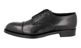 Prada Men's Black welt-sewn Leather Welt Sewn Cap Toe Derby Business Shoes 2EA129