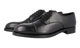 Prada Men's Black welt-sewn Leather Welt Sewn Cap Toe Derby Business Shoes 2EA129