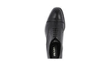 Prada Men's Black welt-sewn Leather Welt Sewn Cap Toe Derby Business Shoes 2EA129