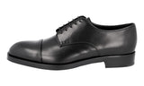Prada Men's Black welt-sewn Leather Welt Sewn Cap Toe Derby Business Shoes 2EA129