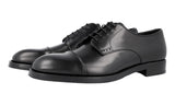 Prada Men's Black welt-sewn Leather Welt Sewn Cap Toe Derby Business Shoes 2EA129