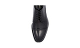 Prada Men's Black welt-sewn Leather Welt Sewn Cap Toe Derby Business Shoes 2EA129