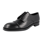 Prada Men's Black welt-sewn Leather Welt Sewn Cap Toe Derby Business Shoes 2EA129