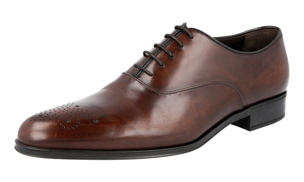 Prada Men's 2EA141 V69 F0038 Full Brogue Leather Business Shoes