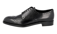 Prada Men's Black welt-sewn Leather Derby Business Shoes 2EA143