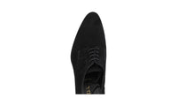 Prada Men's Black Leather Derby Lace-up Shoes 2EA148