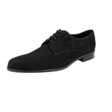 Prada Men's Black Leather Derby Lace-up Shoes 2EA148