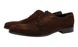 Prada Men's Brown Leather Derby Lace-up Shoes 2EA148