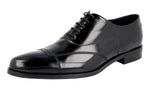 Prada Men's 2EA149 P39 F0002 Brushed Spazzolato Leather Business Shoes