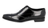 Prada Men's Black Brushed Spazzolato Leather Oxford Business Shoes 2EA149