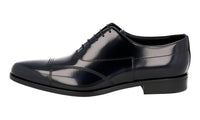 Prada Men's Blue Brushed Spazzolato Leather Oxford Business Shoes 2EA149