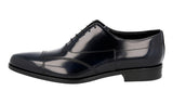 Prada Men's Blue Brushed Spazzolato Leather Oxford Business Shoes 2EA149