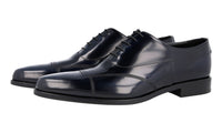 Prada Men's Blue Brushed Spazzolato Leather Oxford Business Shoes 2EA149