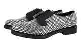 Prada Men's Silver Leather Crystal Vip Derby Business Shoes 2EA151