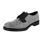 Prada Men's Silver Leather Crystal Vip Derby Business Shoes 2EA151