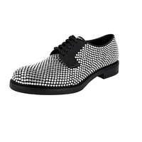 Prada Men's Silver Leather Derby Business Shoes 2EA151