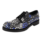 Prada Men's Black Leather Crystal Vip Artist Business Shoes 2EA151