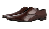 Prada Men's Brown Brushed Spazzolato Leather Derby Business Shoes 2EB005