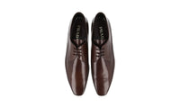 Prada Men's Brown Brushed Spazzolato Leather Derby Business Shoes 2EB005