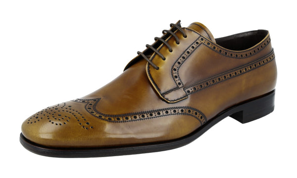 Prada Men's 2EB044 P39 F0377 Full Brogue Leather Business Shoes