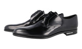 Prada Men's Black Brushed Spazzolato Leather Derby Business Shoes 2EB113