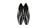 Prada Men's Black Brushed Spazzolato Leather Derby Business Shoes 2EB113