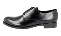 Prada Men's Black Brushed Spazzolato Leather Business Shoes 2EB116